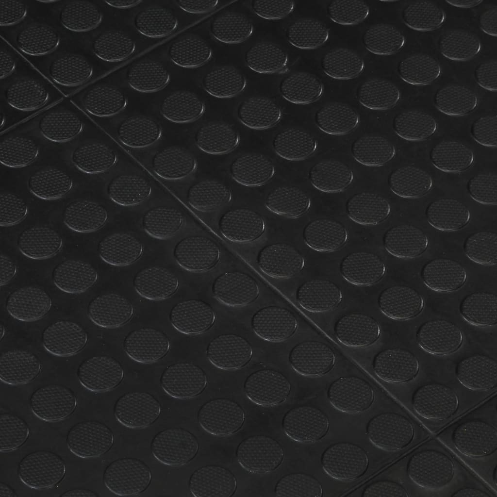 gulvmåtte 90x120 cm 12 mm gummi sort