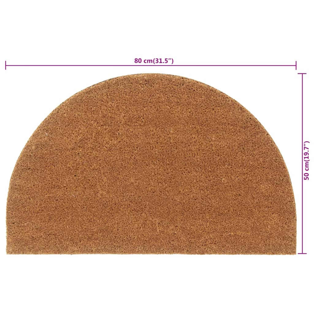 dørmåtte 50x80 cm halvrund tuftet coir naturfarvet