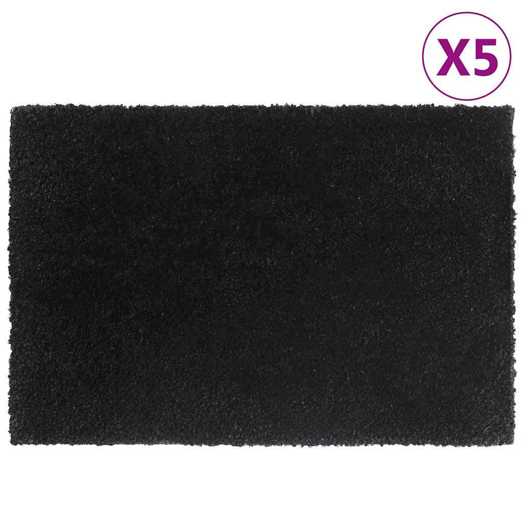 dørmåtter 5 stk. 40x60 cm tuftet coir sort