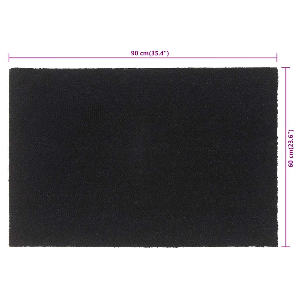 dørmåtte 60x90 cm tuftet coir sort