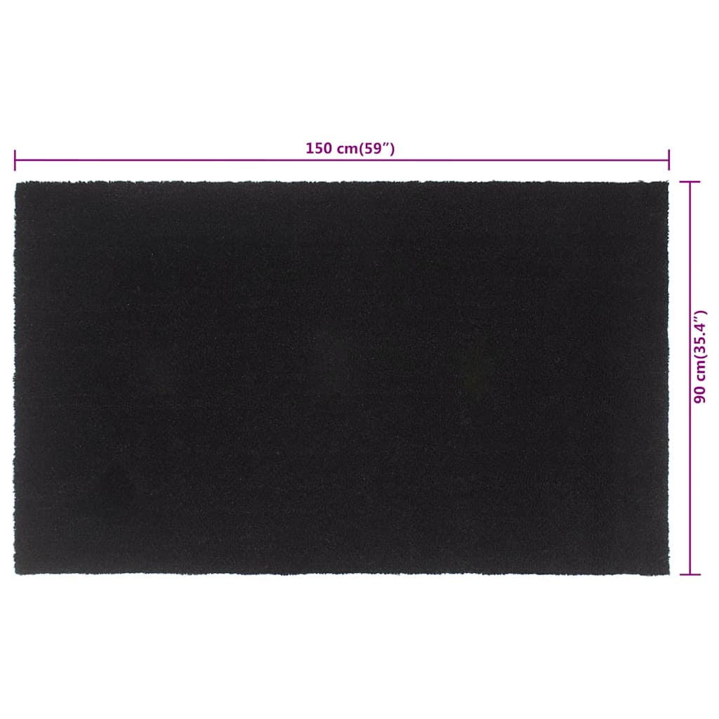 dørmåtte 90x150 cm tuftet coir sort