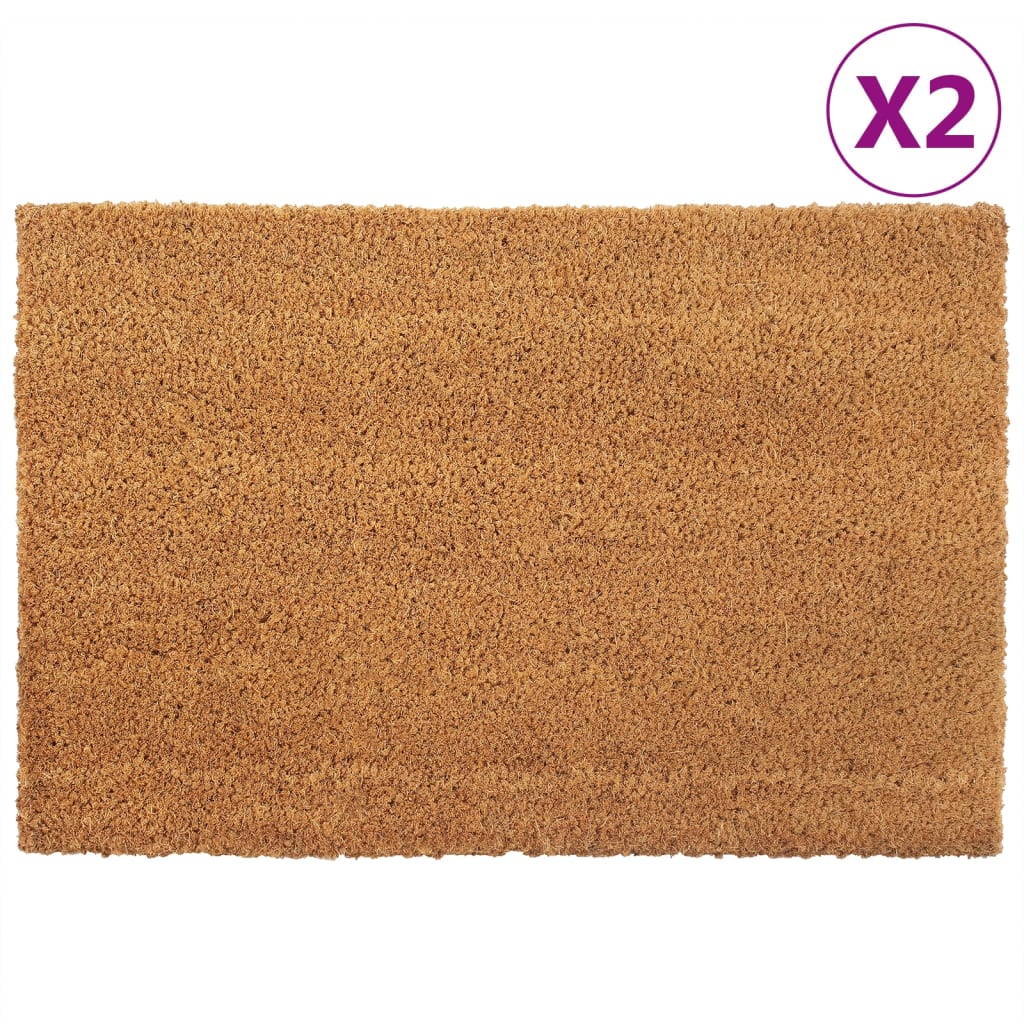 dørmåtter 2 stk. 40x60 cm tuftet coir naturfarvet