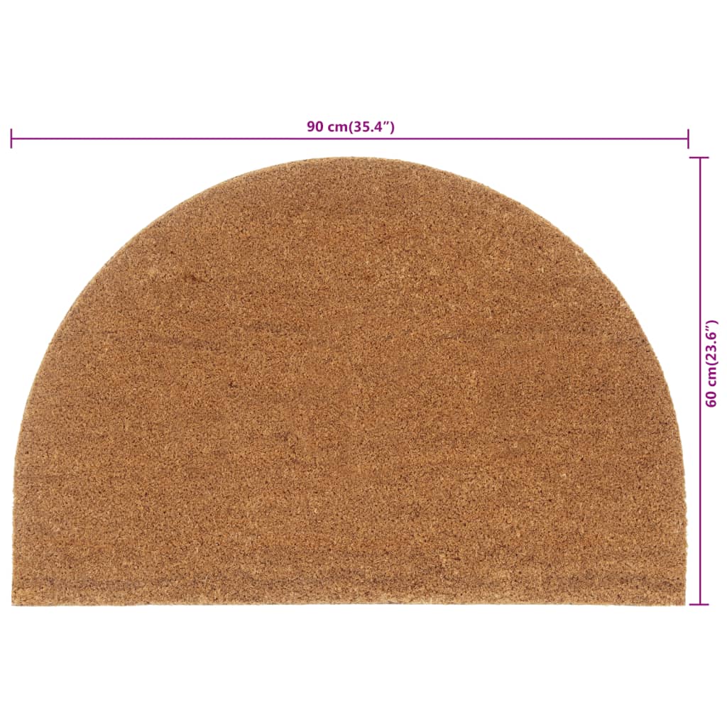 dørmåtte 60x90 cm halvrund tuftet coir naturfarvet
