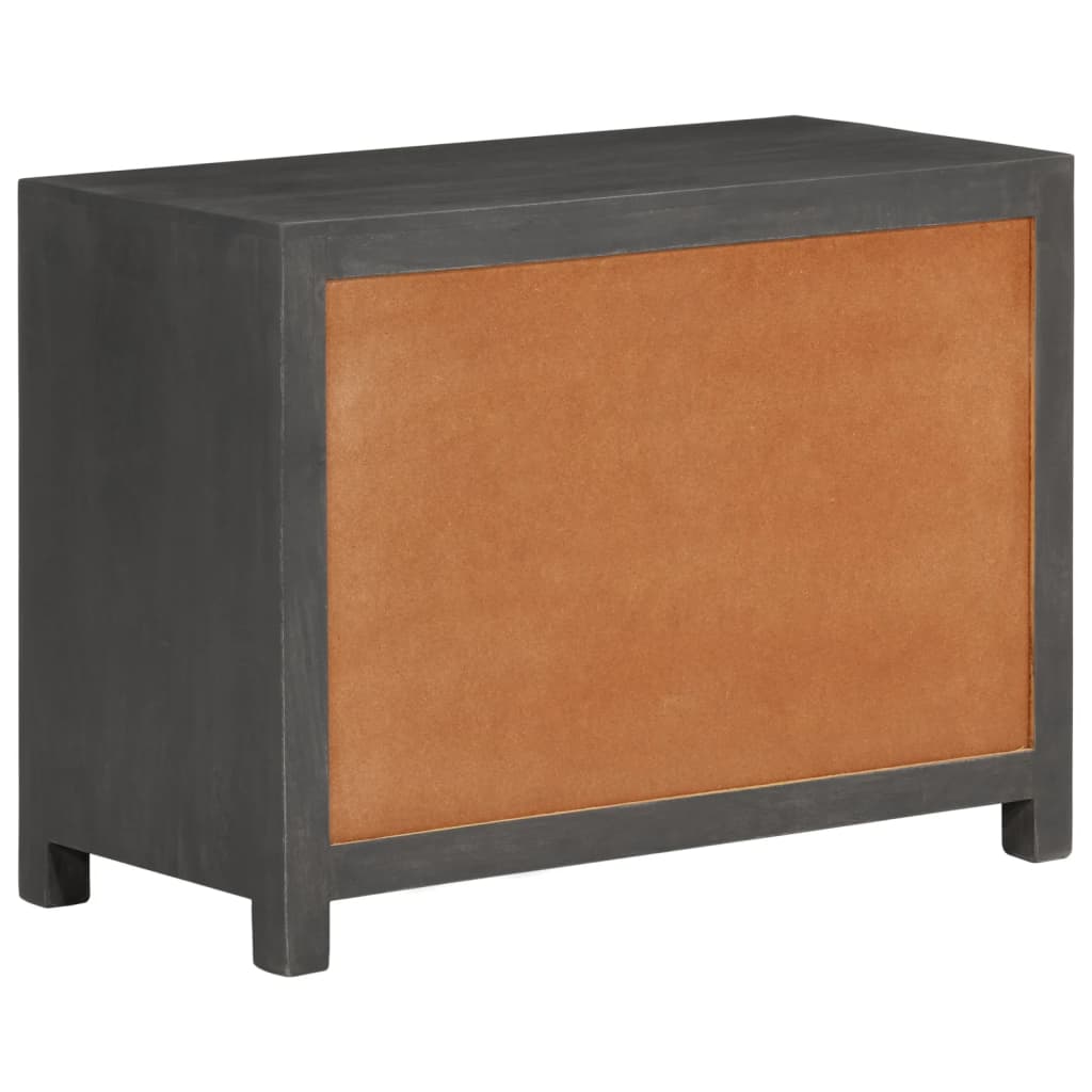 skænk 75x35x55 cm massivt mangotræ grå og hvid