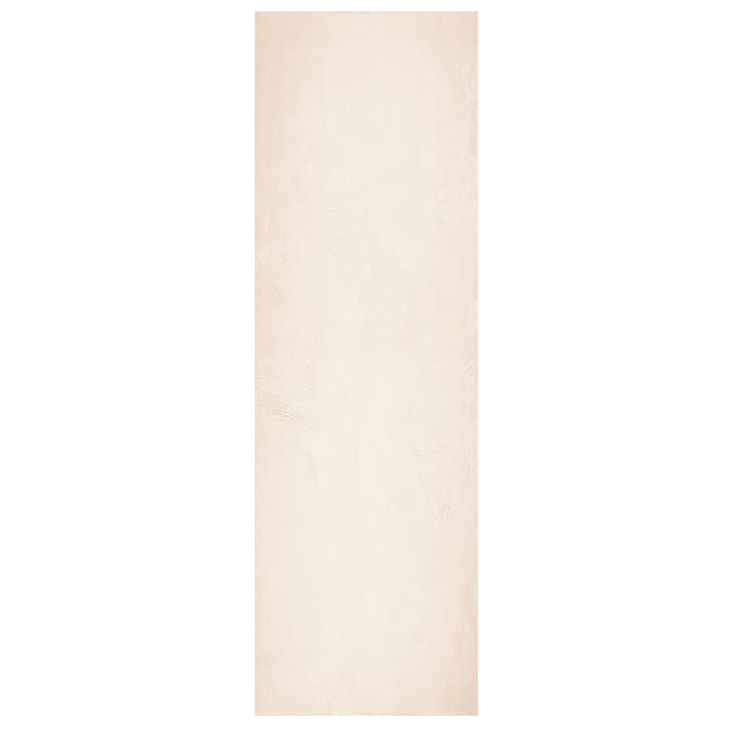 gulvtæppe HUARTE 80x250 cm kort luv og vaskbart beige