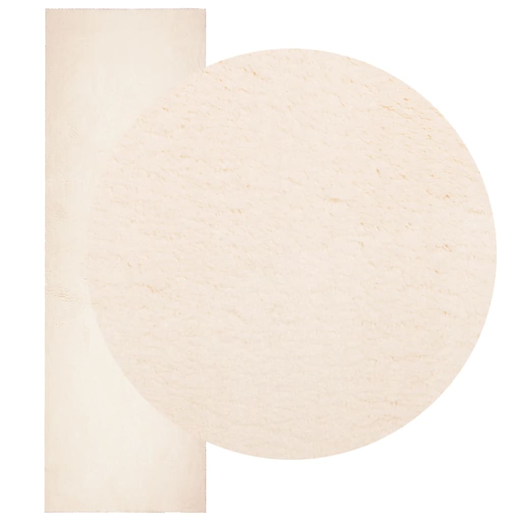 gulvtæppe HUARTE 80x250 cm kort luv og vaskbart beige