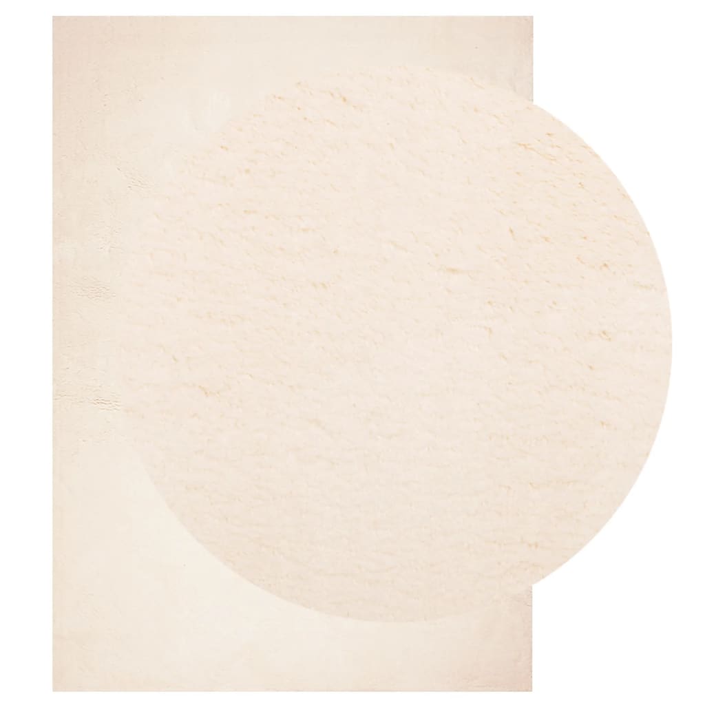 gulvtæppe HUARTE 120x170 cm kort luv og vaskbart beige