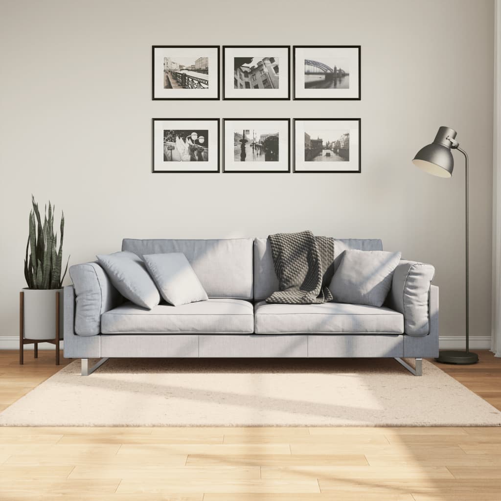 gulvtæppe HUARTE 120x170 cm kort luv og vaskbart beige