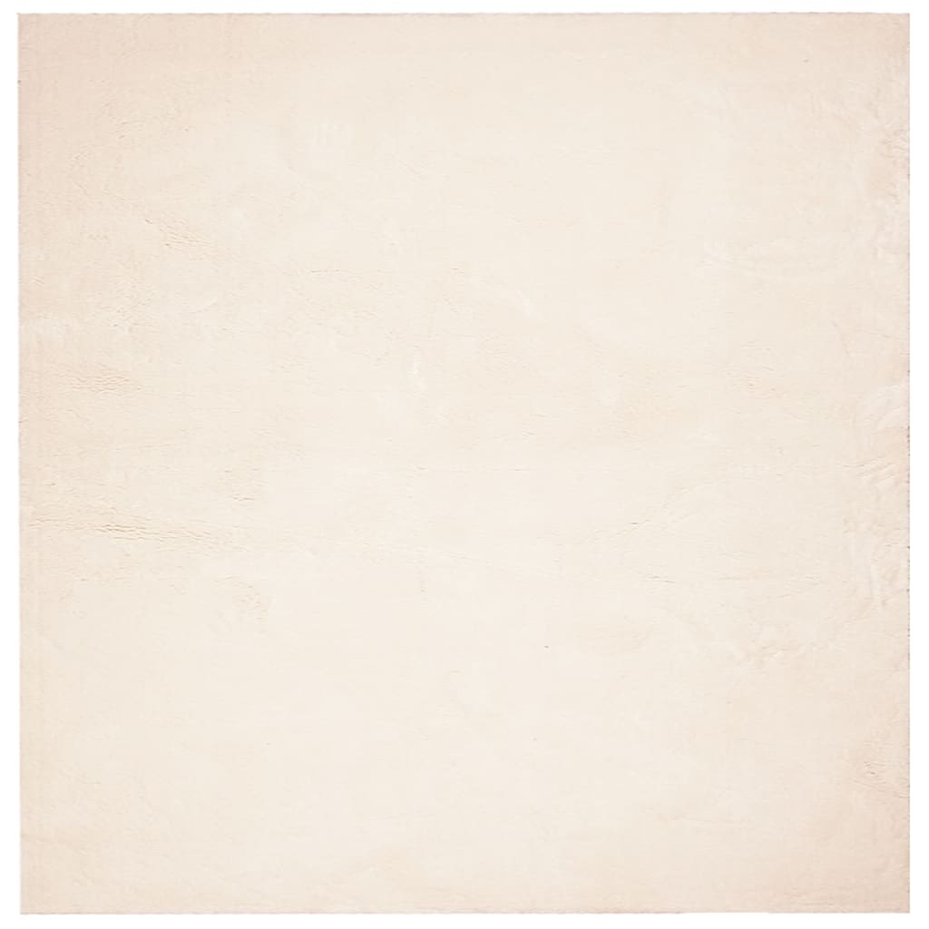 gulvtæppe HUARTE 160x160 cm kort luv og vaskbart beige