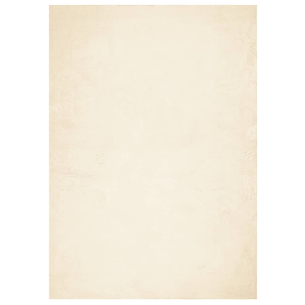 gulvtæppe HUARTE 200x280 cm kort luv og vaskbart cremefarvet