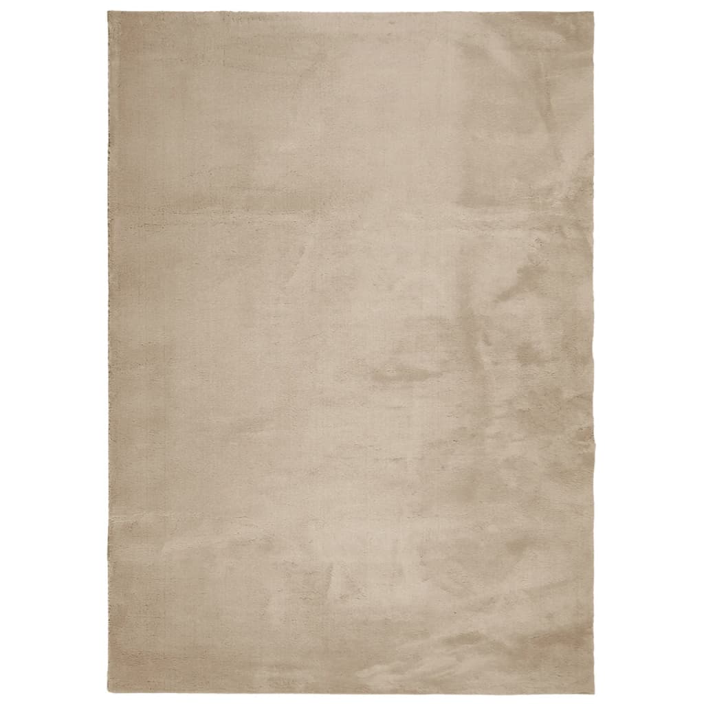 gulvtæppe HUARTE 240x340 cm kort luv og vaskbart sandfarvet