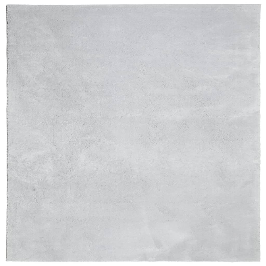gulvtæppe HUARTE 200x200 cm kort luv og vaskbart grå