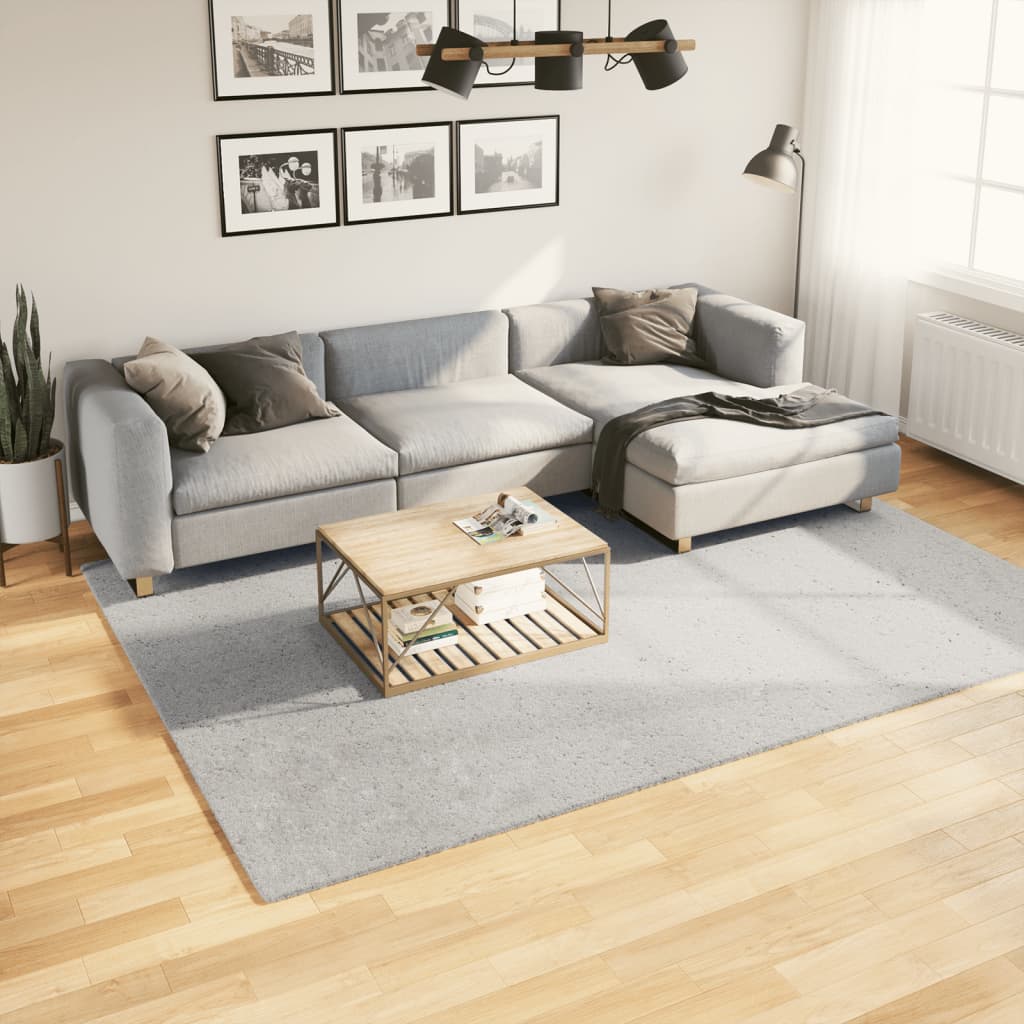 gulvtæppe HUARTE 200x280 cm kort luv og vaskbart grå