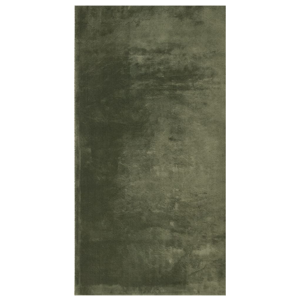gulvtæppe HUARTE 80x150 cm kort luv og vaskbart skovgrøn