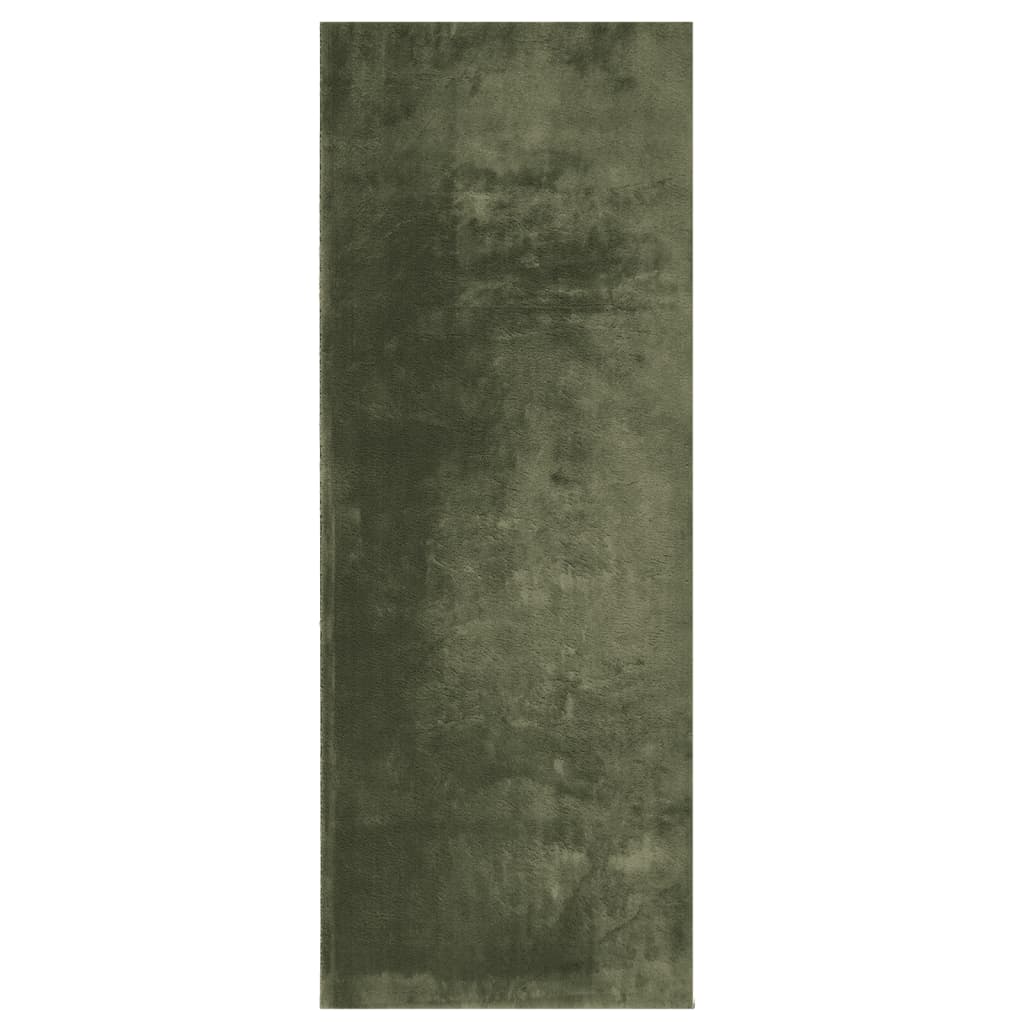gulvtæppe HUARTE 80x200 cm kort luv og vaskbart skovgrøn