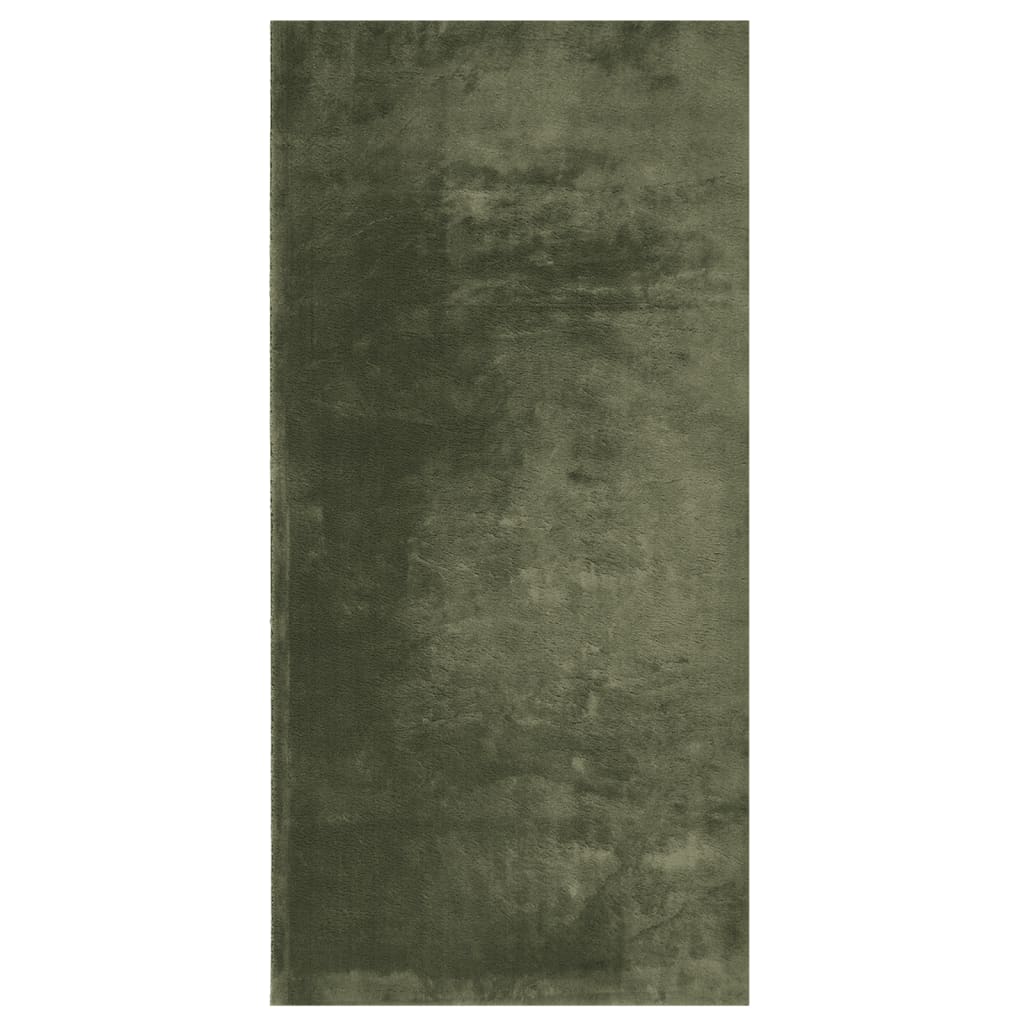 gulvtæppe HUARTE 100x200 cm kort luv og vaskbart skovgrøn