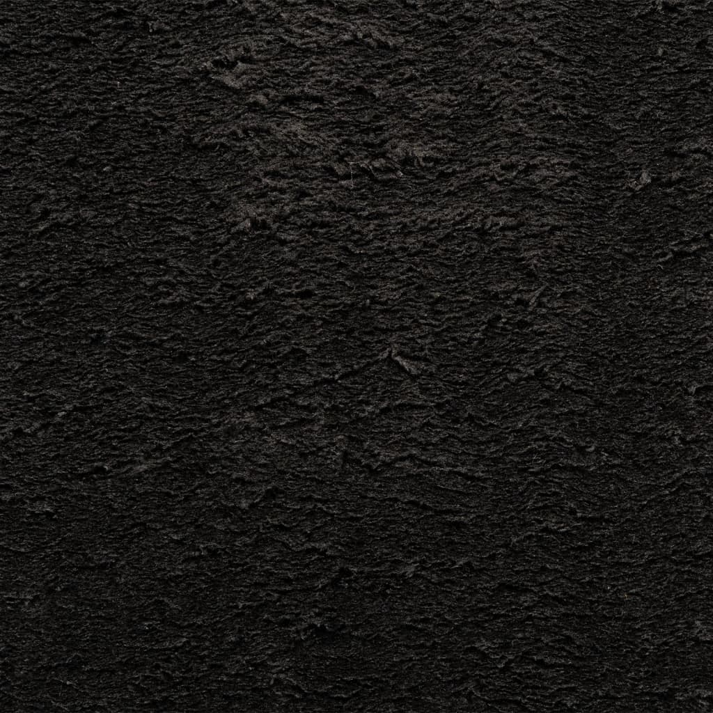 gulvtæppe HUARTE 100x200 cm kort luv og vaskbart sort