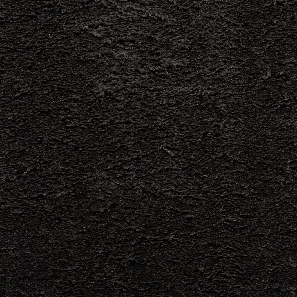 gulvtæppe HUARTE 140x200 cm kort luv og vaskbart sort