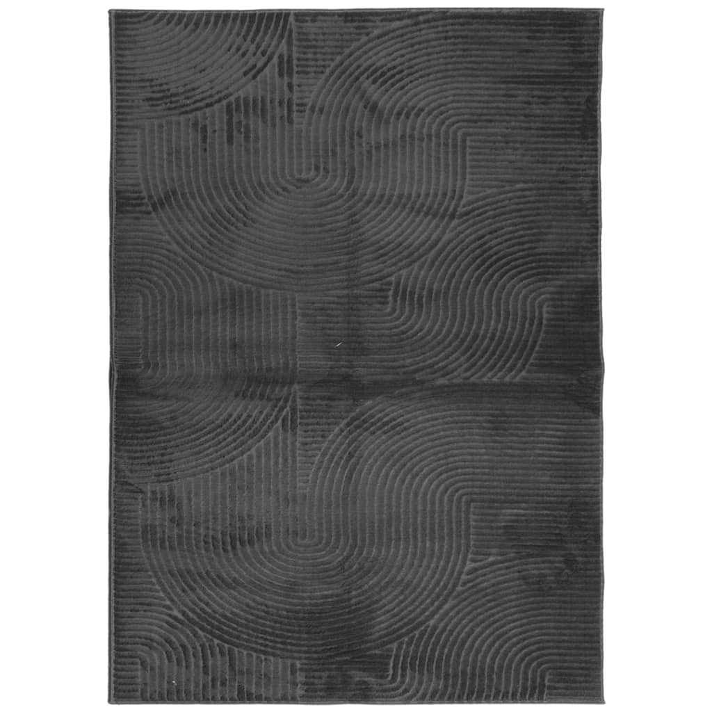 gulvtæppe IZA 200x280 cm kort luv skandinavisk look antracitgrå