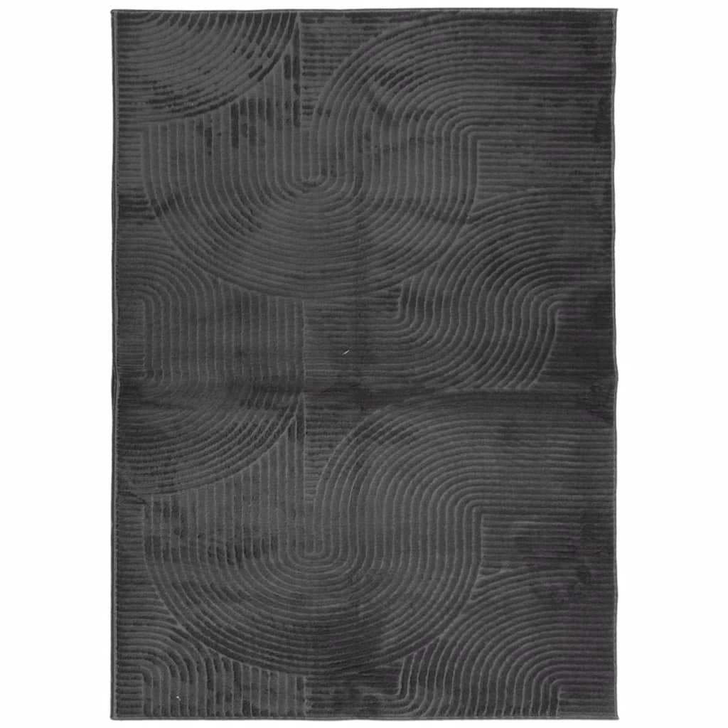 gulvtæppe IZA 240x340 cm kort luv skandinavisk look antracitgrå