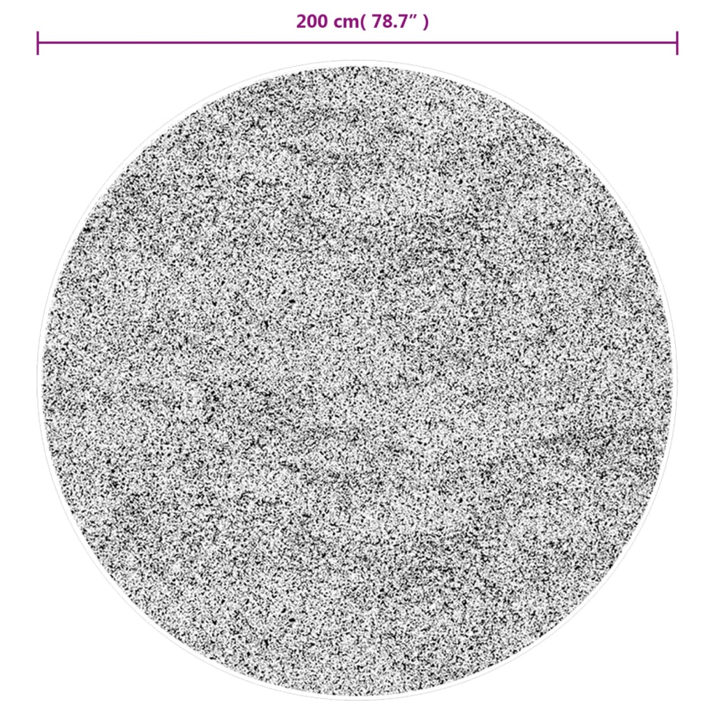 gulvtæppe IZA Ø 200 cm cm kort luv skandinavisk look antracit