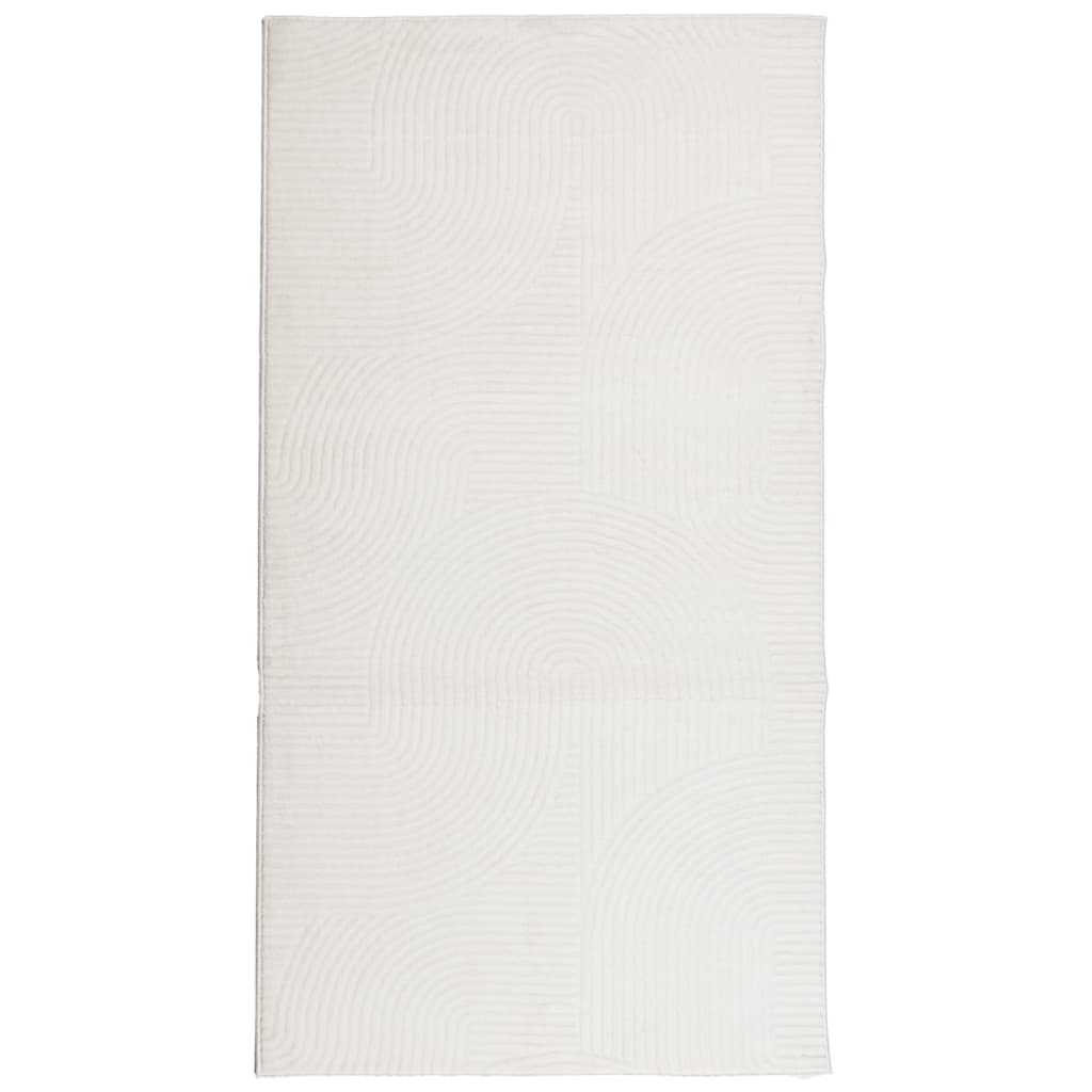 gulvtæppe IZA 80x150 cm kort luv skandinavisk look cremefarvet