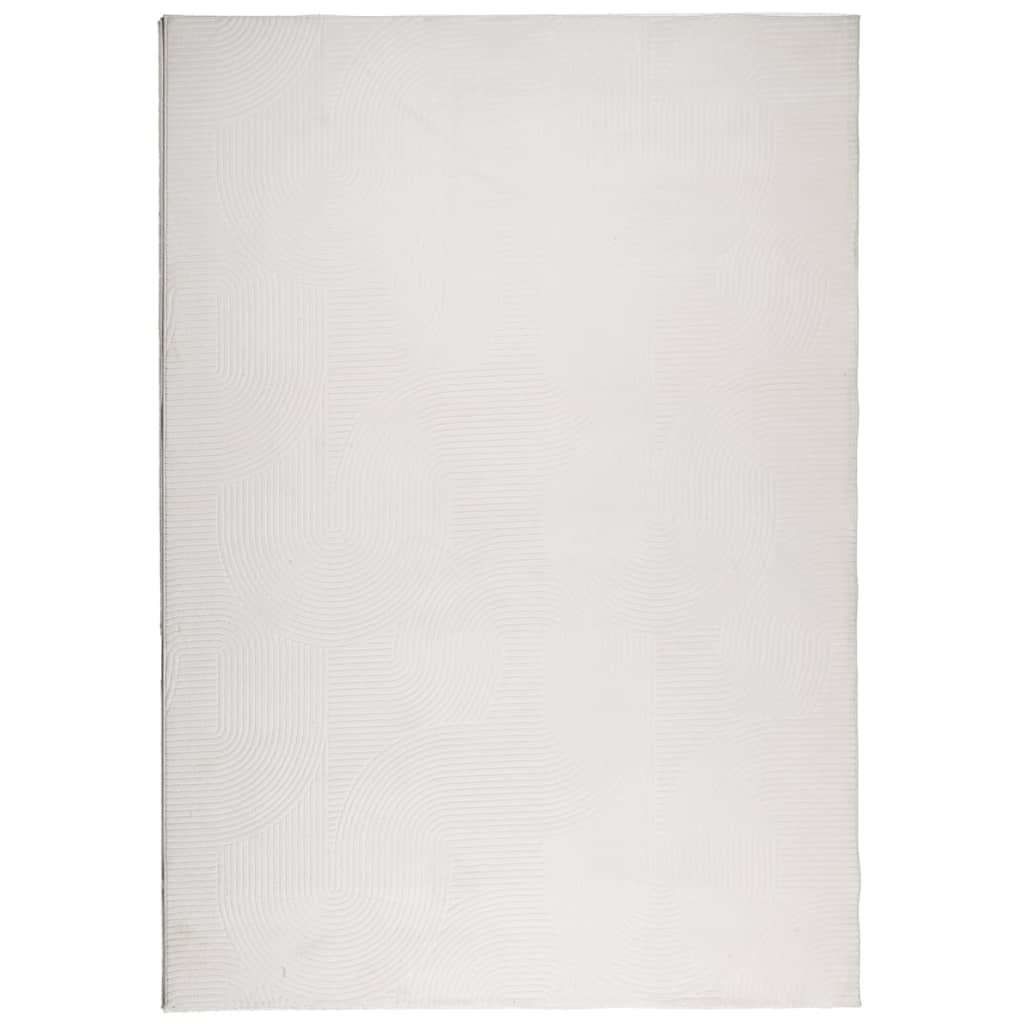 gulvtæppe IZA 120x170 cm kort luv skandinavisk look cremefarvet