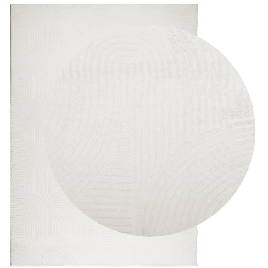 gulvtæppe IZA 200x280 cm kort luv skandinavisk look cremefarvet