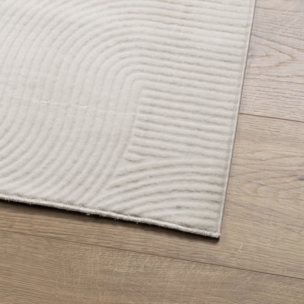 gulvtæppe IZA 200x280 cm kort luv skandinavisk look cremefarvet