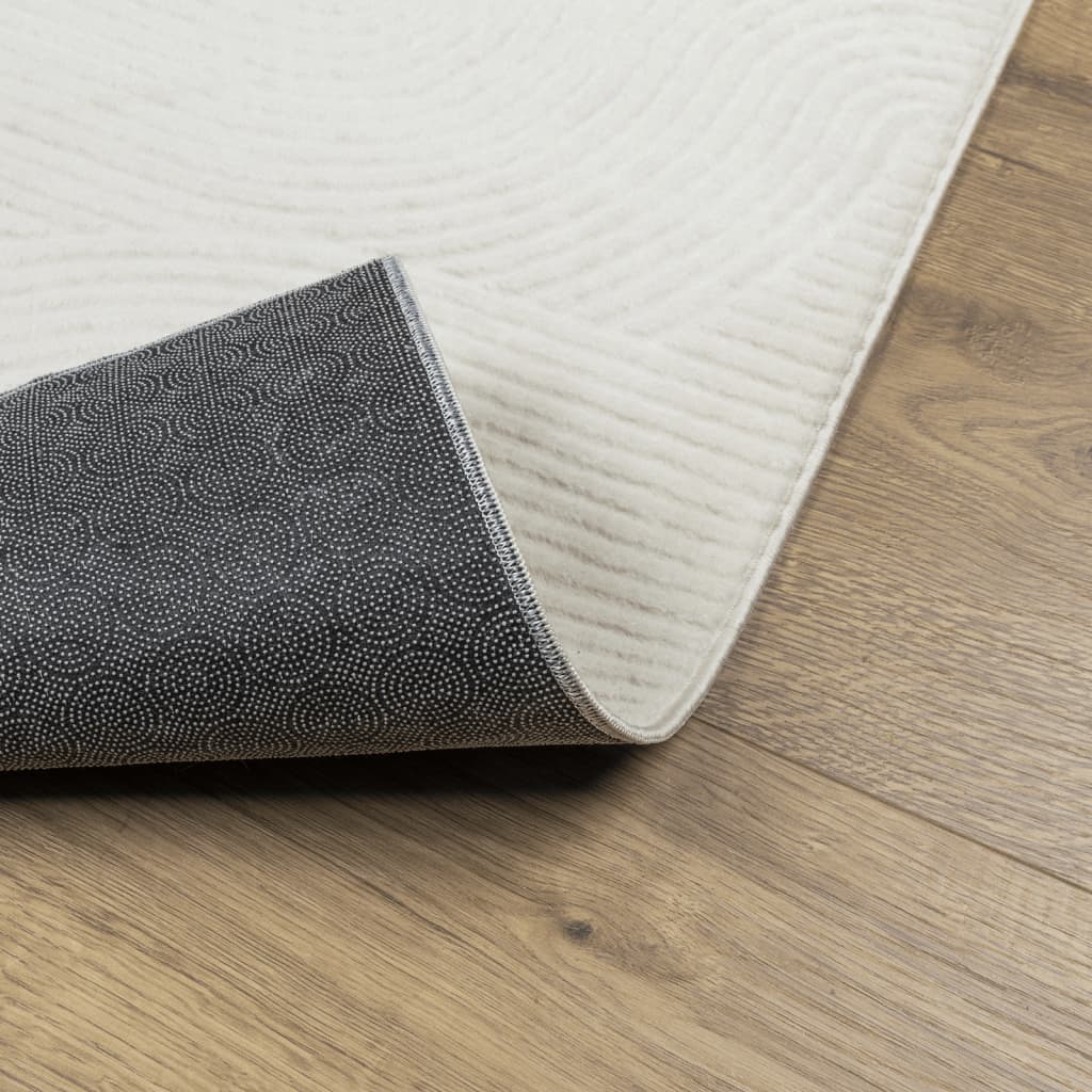 gulvtæppe IZA 200x280 cm kort luv skandinavisk look cremefarvet
