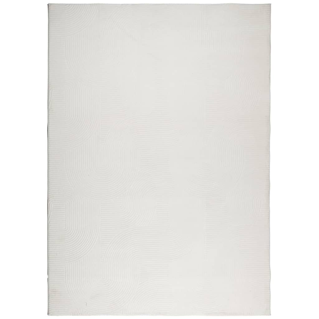gulvtæppe IZA 240x340 cm kort luv skandinavisk look cremefarvet