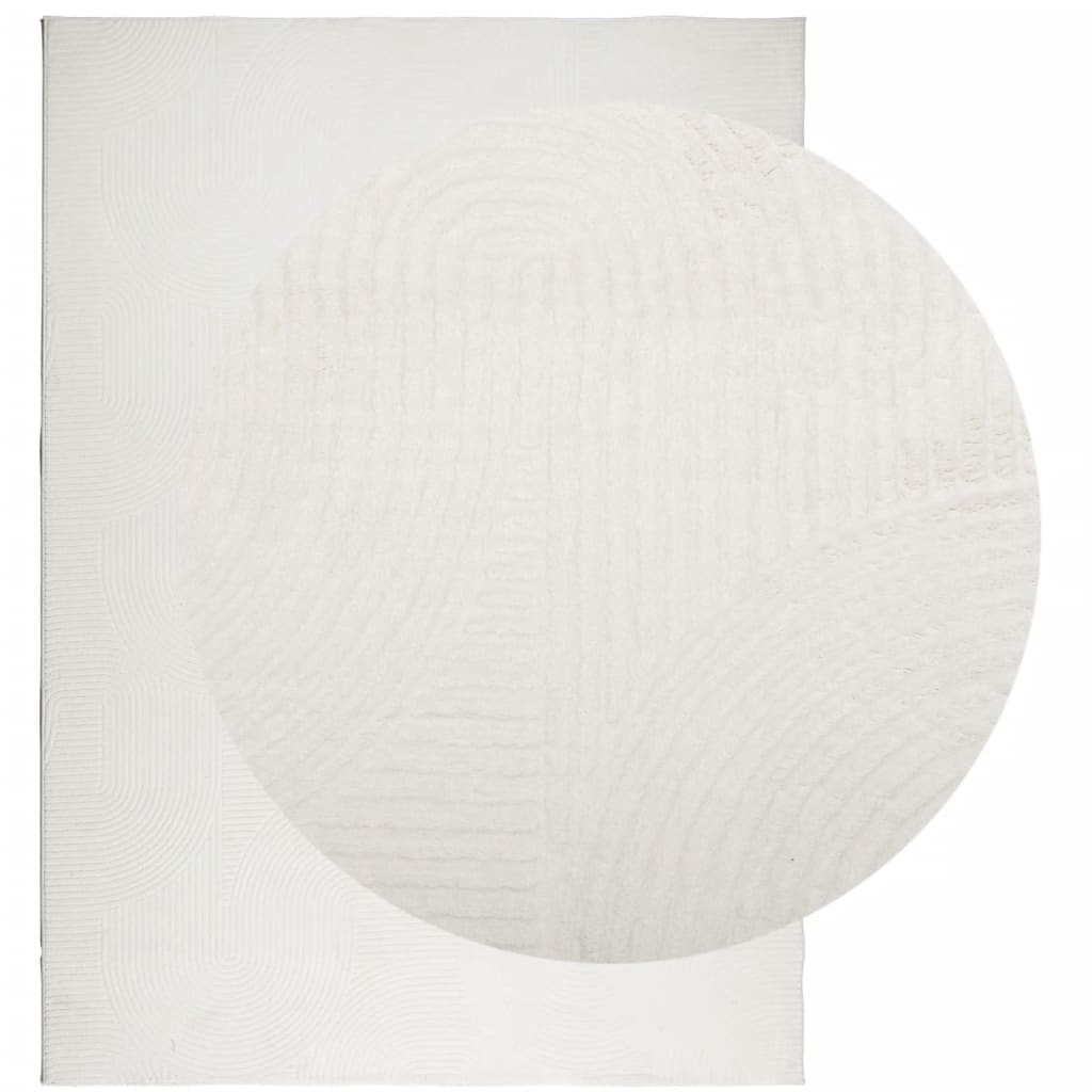gulvtæppe IZA 240x340 cm kort luv skandinavisk look cremefarvet