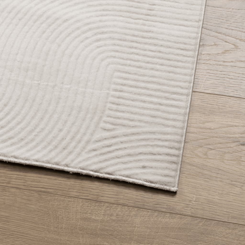 gulvtæppe IZA 240x340 cm kort luv skandinavisk look cremefarvet