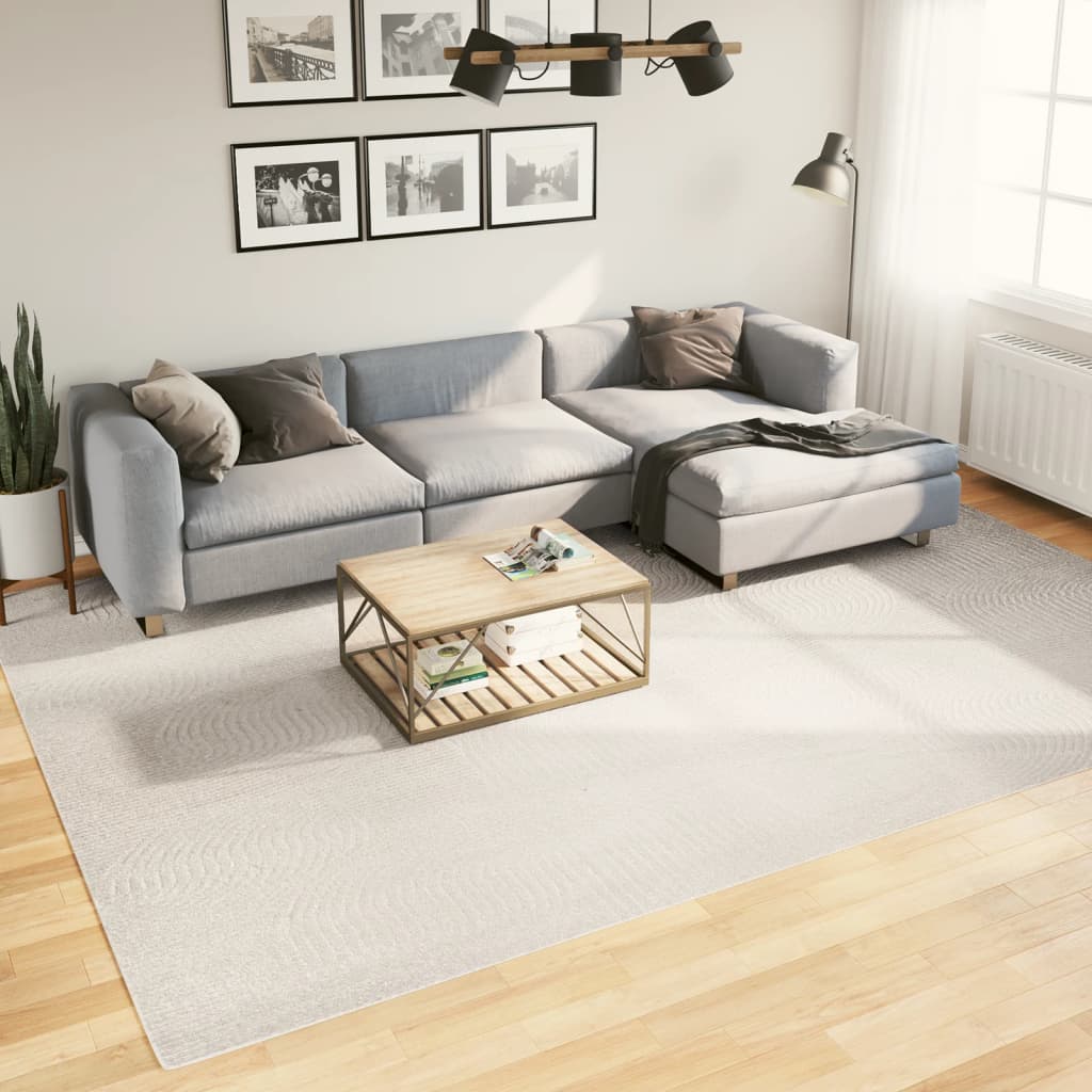 gulvtæppe IZA 240x340 cm kort luv skandinavisk look cremefarvet