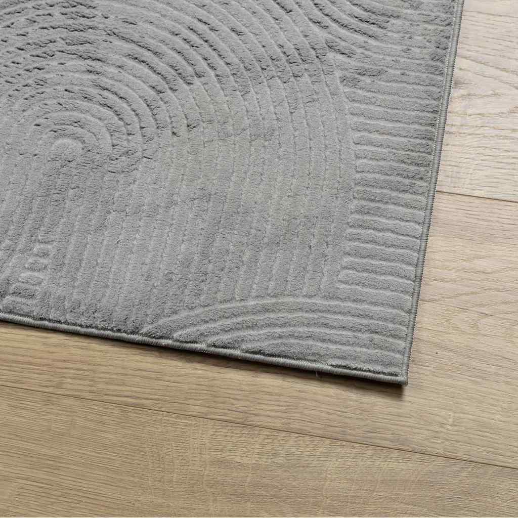 gulvtæppe IZA 160x230 cm kort luv skandinavisk look grå