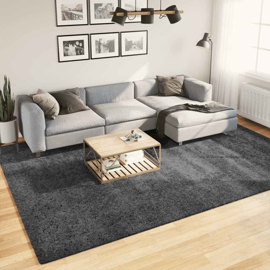 gulvtæppe OVIEDO 240x340 cm kort luv antracitgrå