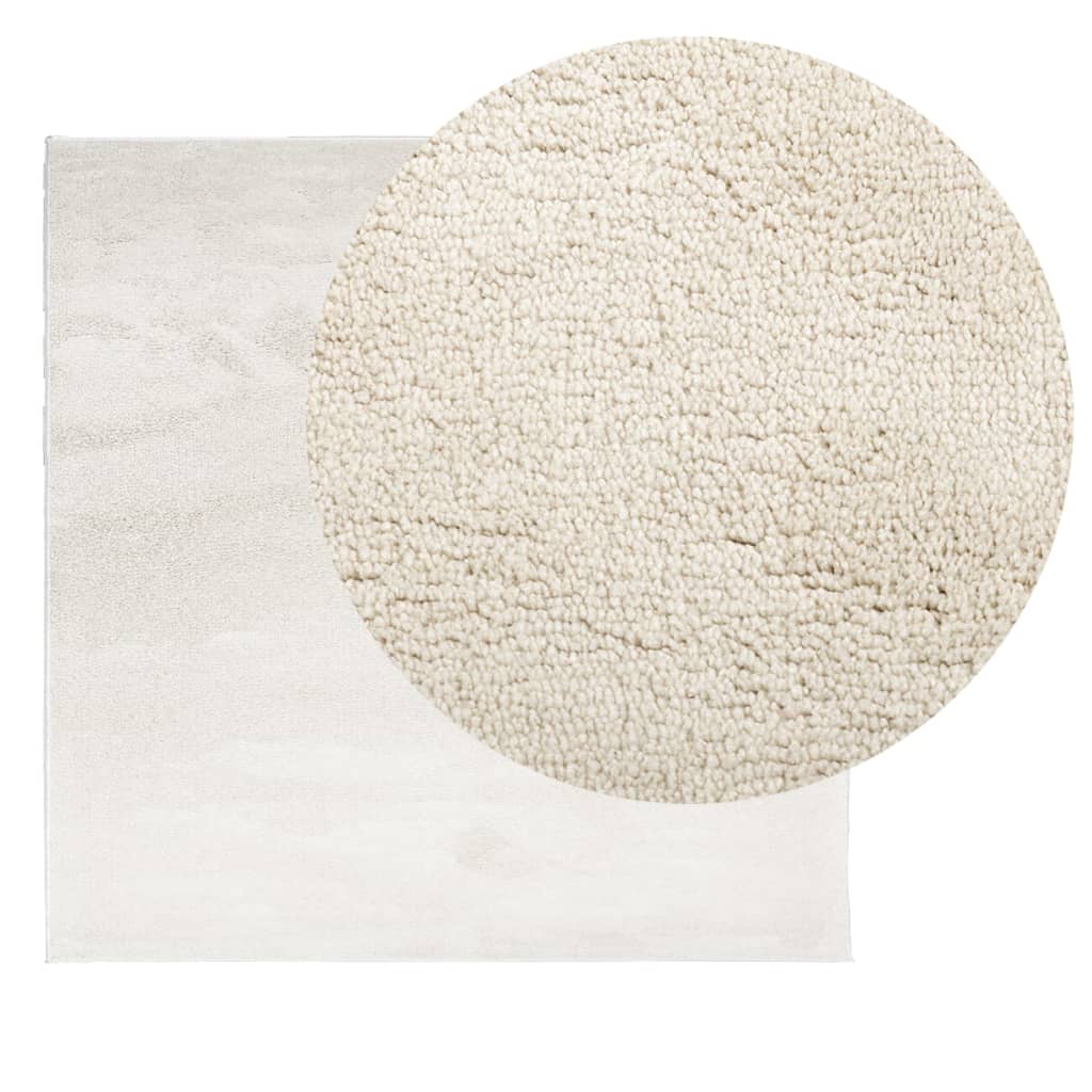 gulvtæppe OVIEDO 120x120 cm kort luv beige
