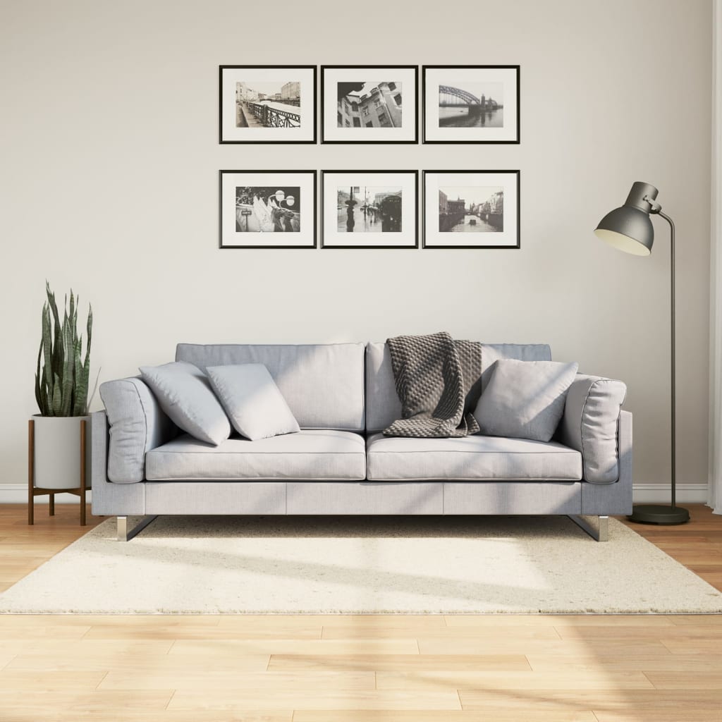 gulvtæppe OVIEDO 120x120 cm kort luv beige