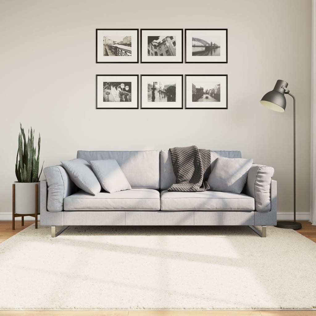 gulvtæppe OVIEDO 200x200 cm kort luv beige