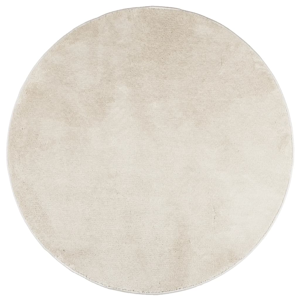 gulvtæppe OVIEDO Ø 160 cm kort luv beige
