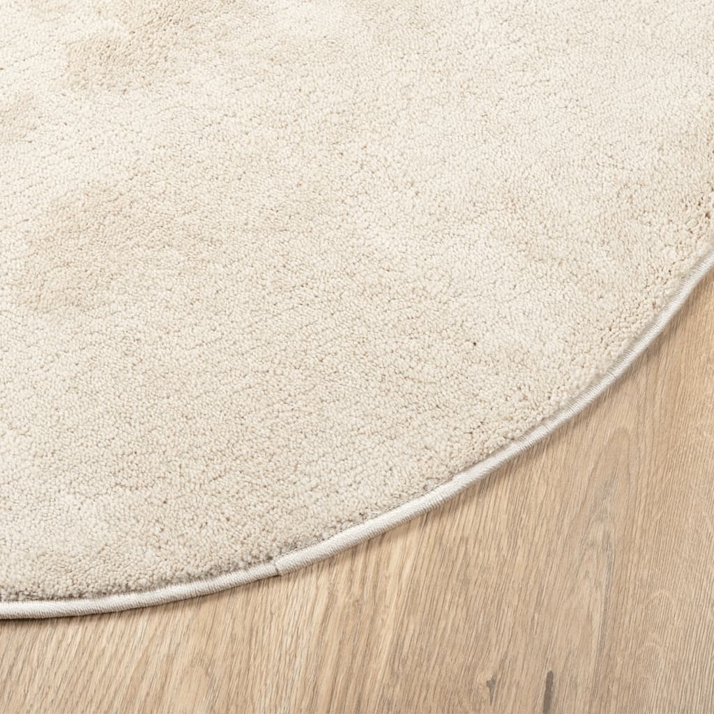 gulvtæppe OVIEDO Ø 160 cm kort luv beige