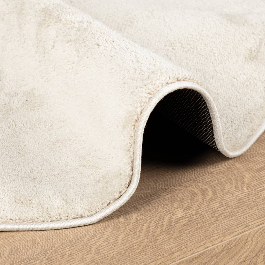 gulvtæppe OVIEDO Ø 160 cm kort luv beige