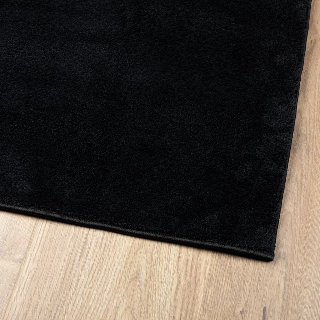 gulvtæppe OVIEDO 120x120 cm kort luv sort