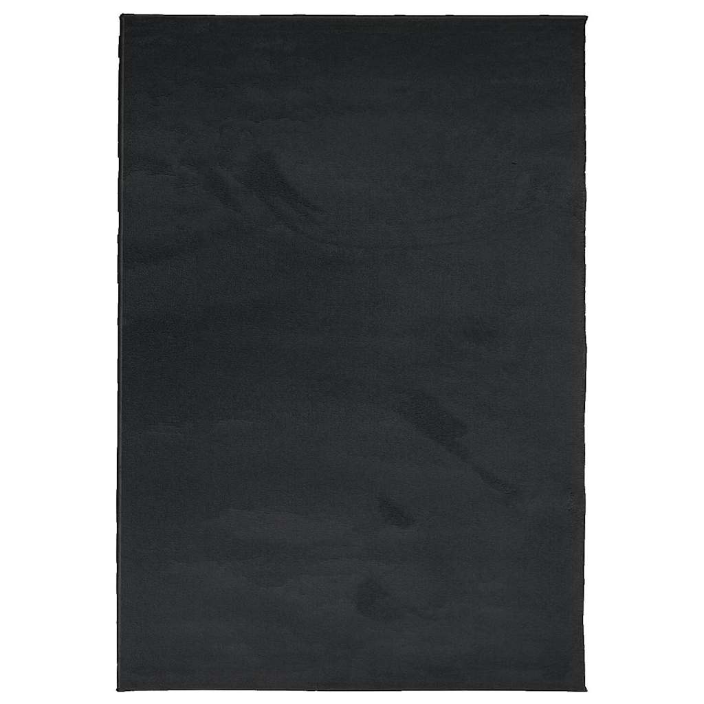 gulvtæppe OVIEDO 160x230 cm kort luv sort