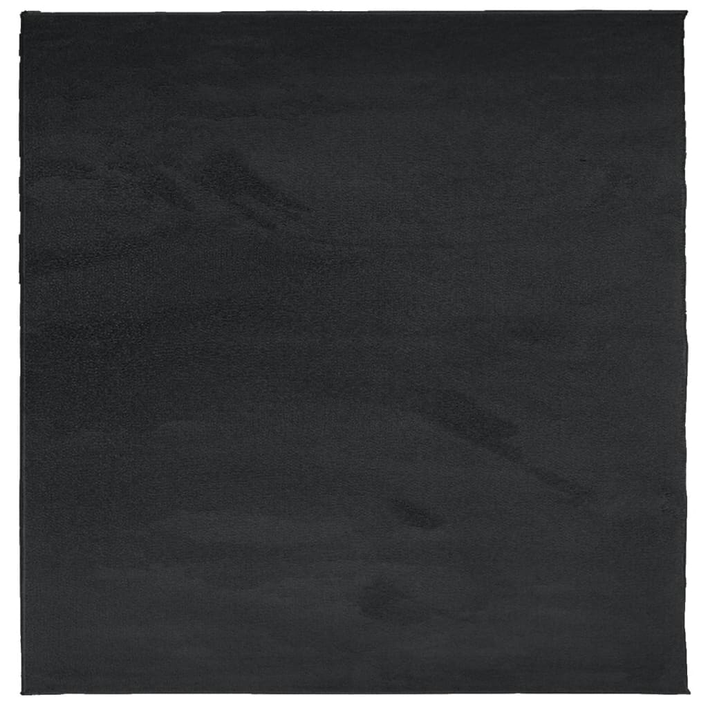 gulvtæppe OVIEDO 200x200 cm kort luv sort