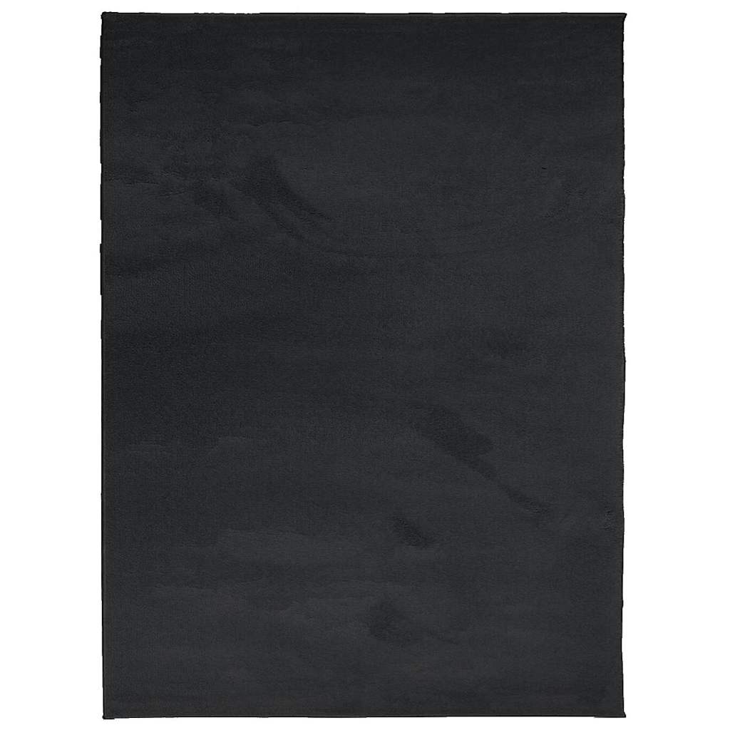 gulvtæppe OVIEDO 240x340 cm kort luv sort