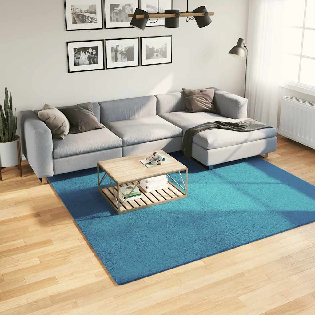 gulvtæppe OVIEDO 240x240 cm kort luv turkis