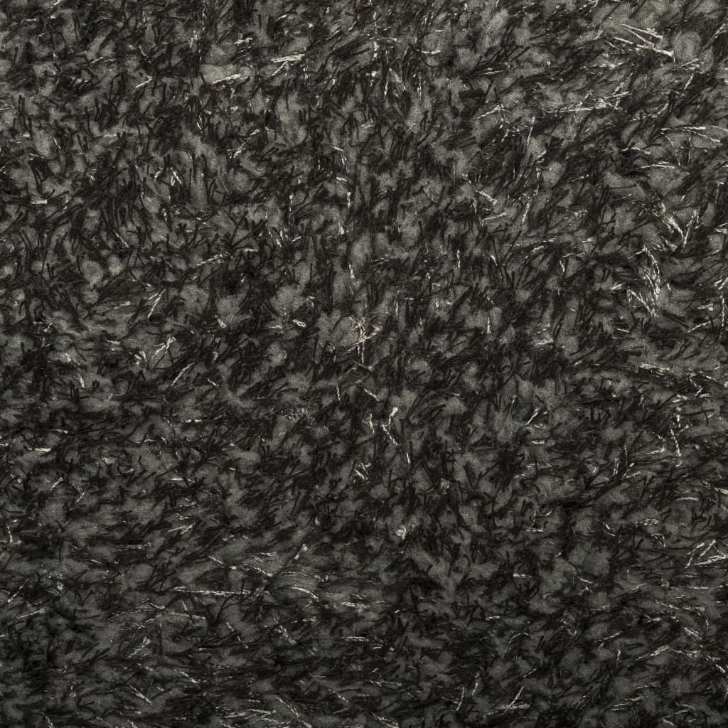 gulvtæppe ISTAN 100x200 cm lang luv skinnende look antracitgrå