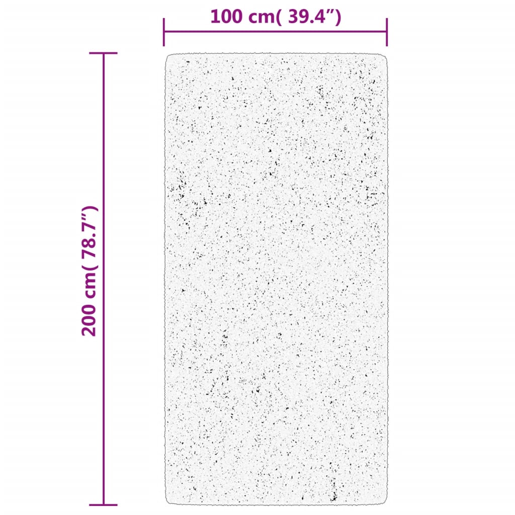 gulvtæppe ISTAN 100x200 cm lang luv skinnende look antracitgrå