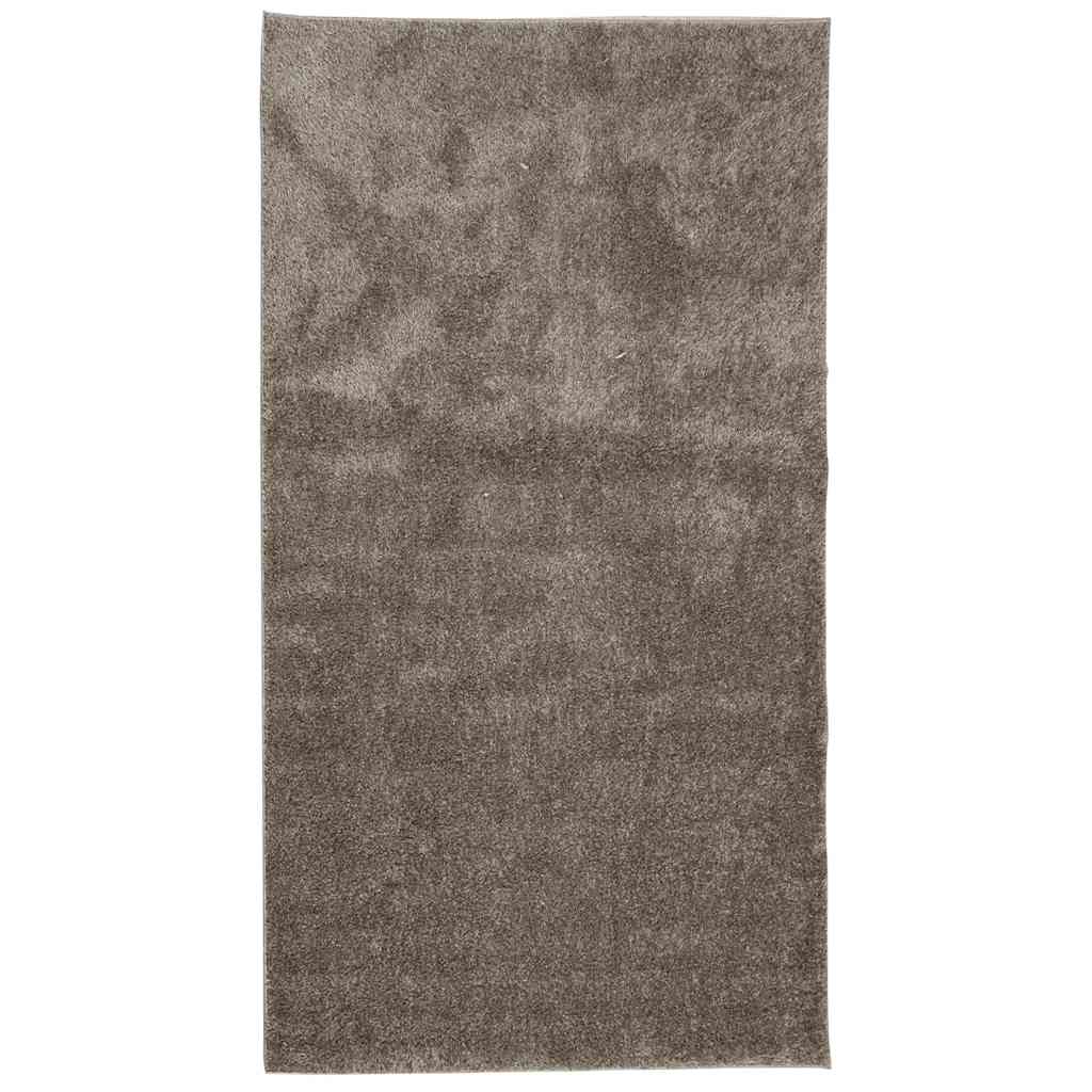 gulvtæppe ISTAN 80x150 cm lang luv skinnende look grå